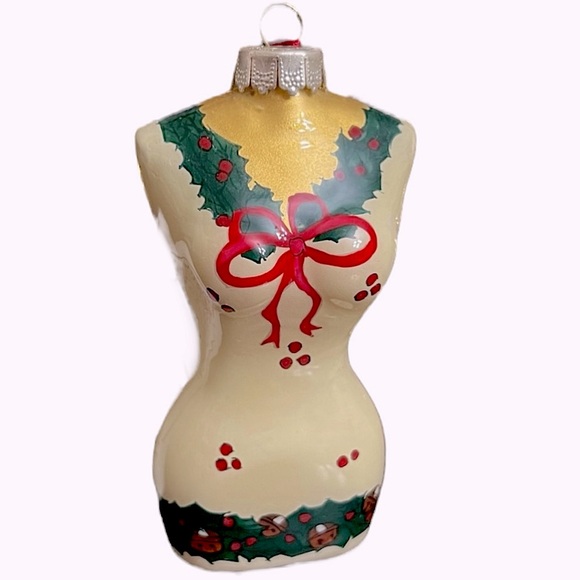 inside art Other - Inside Art bust form Christmas ornament hand painted holly bow limited edition